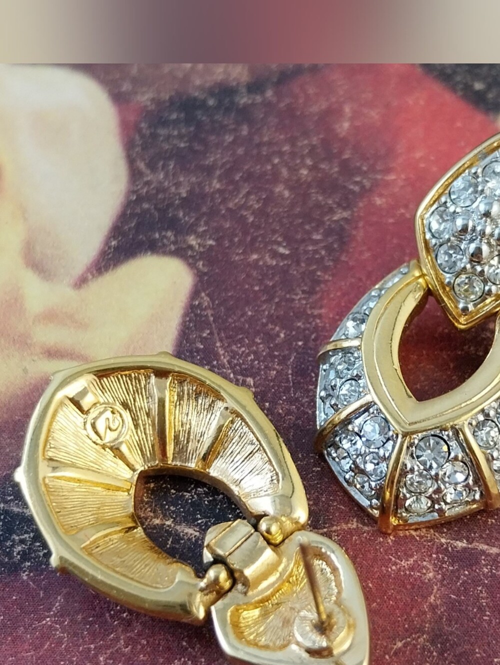 Swarovski Gold-Tone Clear Crystal Drop Earrings - Picture 7 of 12